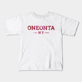 Oneonta, NY Alcohol Ink Kids T-Shirt